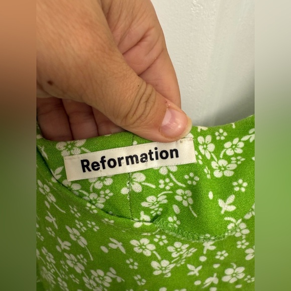 Reformation Green Crimini Floral Sleeveless Midi Dress Sz 2 Wedding Guest Party - Picture 5 of 9